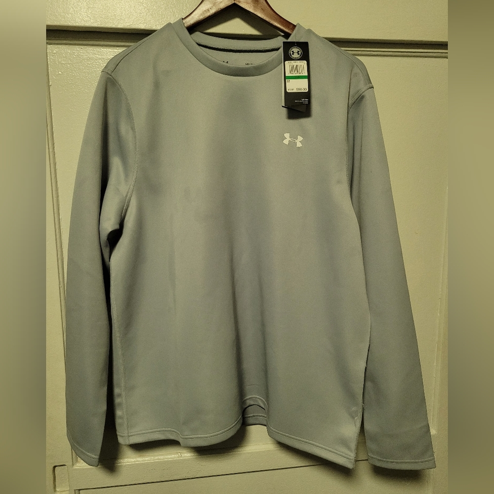 Under Armour Men's Rival Crew Long Sleeved Shirt Light Grey Size large
